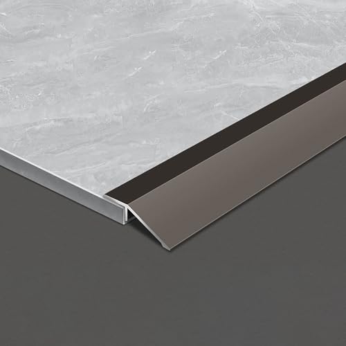 Raouoae Übergangsprofil Abschlussprofil Bodenübergangsstreifen Aluminiumlegierung Höhenausgleich 90cm*3 Ausgleichsprofil Für Unebene Böden(Dunkelgrau) von Raouoae