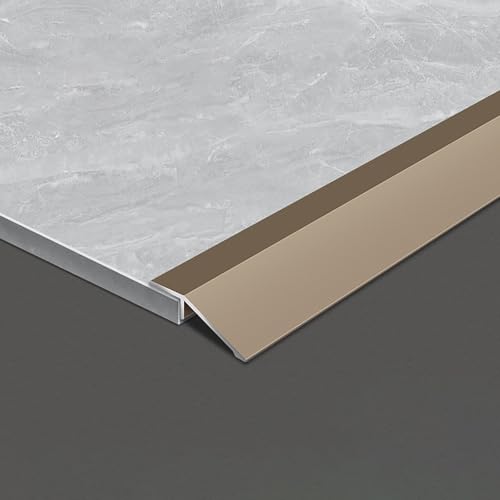Raouoae Übergangsprofil Abschlussprofil Bodenübergangsstreifen Aluminiumlegierung Höhenausgleich 90cm*3 Ausgleichsprofil Für Unebene Böden(Lilagold) von Raouoae