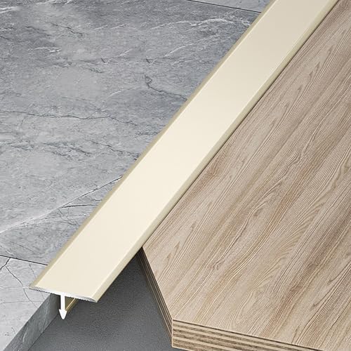 Raouoae Übergangsprofil Boden/Tür T-Profil Bodenleiste 3 Stück 100cm Übergangsschiene Flache Trennleiste Türschwellen Leiste Ausgleichsprofil Übergangsstreifen(Kakaomilch,Breite: 20 mm) von Raouoae