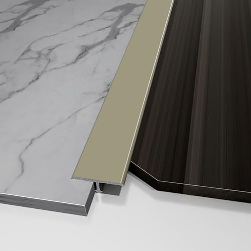 Raouoae Übergangsprofil T-Profil Lang 135CM*2 Stück Laminat Übergangsprofil Eloxiert Aluminiumlegierung Abschlussleiste Boden Einfach Zu Säubern, Anti-Rost Verschleißfest(Champagner,W:22MM H:7.5MM) Raouoae Übergangsprofil T-Profil Lang 135CM*2 Stück Laminat Übergangsprofil Eloxiert Aluminiumlegierung Abschlussleiste Boden Einfach Zu Säubern, Anti-Rost Verschleißfest(Champagner,W:22MM H:7.5MM) von Raouoae