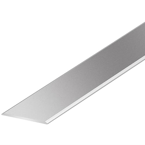 Raouoae Übergangsprofil Übergangsleiste 135cm*2 Flach Trennstreifen Eloxiert Aluminiumlegierung Für Fußböden, Übergang Leiste Bodenleiste(Silber,W:60 mm) von Raouoae
