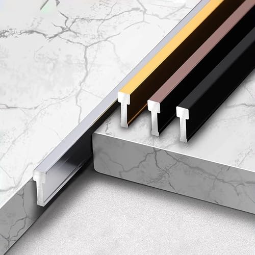 Raouoae Übergangsschiene Aus Aluminium Floor Strip Verbindungsschiene Arbeitsplatte 2 Stück 125cm Ideal Für Bodenbeläge Wie PVC, Teppich Und Laminat(Silber,Höhe: 15 mm) von Raouoae