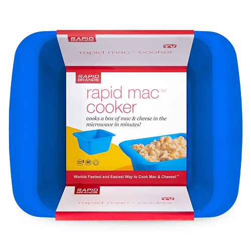 Rapid Mac Kocher, Mikrowellen-Makkaroni und Käse in 5 Minuten, perfekt für Wohnheim, kleine Küche oder Büro, spülmaschinenfest, mikrowellengeeignet, BPA-frei (blau, 1er-Pack) von Rapid Brands