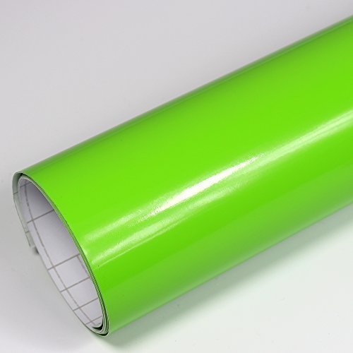 Rapid Teck® 5,26€/m² Premium – Glanz Grün 17m x 1,52m Auto Folie Blasenfrei mit Luftkanälen für Auto Folierung und 3D bekleben in Matt Glanz und Carbon Autofolie von Rapid Teck