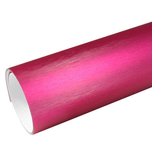 Rapid Teck® 8,55€/m² AutoFolie Serie z560 Chrom 3D Brushed Pink 1m x 1,52m Alu gebürstet selbstklebende Premium Car Wrapping Folie mit Luftkanal von Rapid Teck