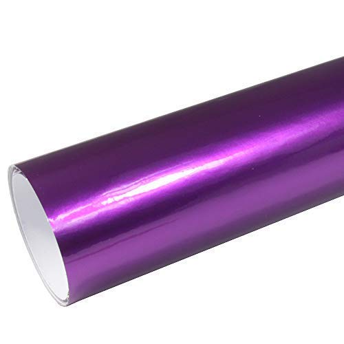 Rapid Teck® 8,55€/m² AutoFolie Serie z560 Candy Purple Explosion Hochglanz 1m x 1,52m Lila selbstklebende Premium Car Wrapping Glanz Folie mit Luftkanal von Rapid Teck