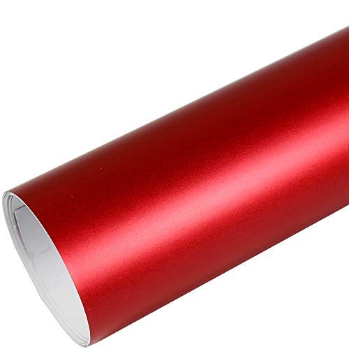 Rapid Teck® 9,86€/m² AutoFolie Serie 560MG Matt Chrom Rot 4m x 1,52m Premium Car Wrapping Folie mit Luftkanal von Rapid Teck