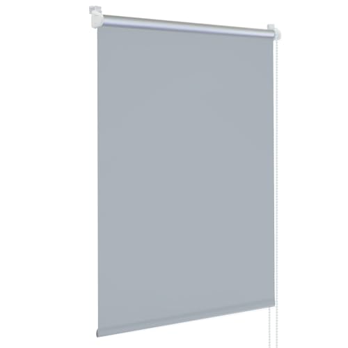 Rapid Teck® Klemm Thermo Verdunkelungsrollo 110cm x 150cm grau Verdunklungsrollo Seitenzug Klemmrollo + Kindersicherung von Rapid Teck