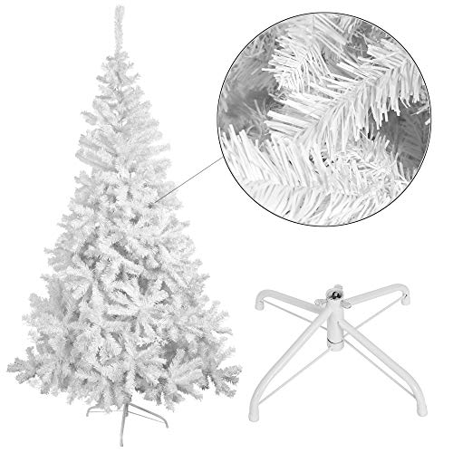 Rapid Teck® Weihnachtsbaum Künstlich 120cm (240 Äste) | Weiss | Tannenbaum mit Schnellaufbau Klappsystem Material PVC inkl. Metallständer | Nordmanntanne von Rapid Teck