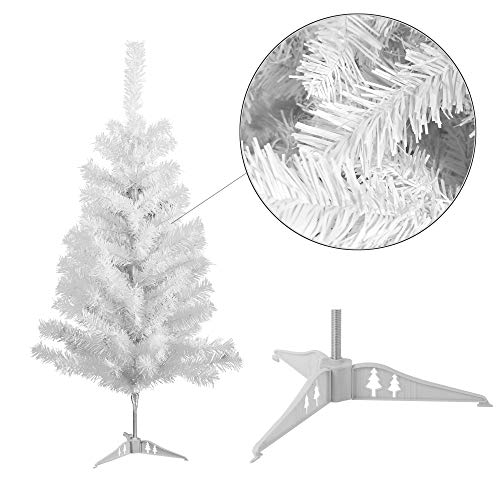 Rapid Teck® Weihnachtsbaum Künstlich 90cm (100 Äste) | Weiss | Tannenbaum mit Schnellaufbau Klappsystem Material PVC inkl. Ständer | Nordmanntanne von Rapid Teck