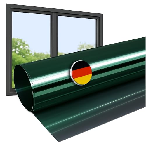 Rapid Teck Fensterfolie Sonnenschutz - 200cm x 152cm - Starke Verspiegelung - Hitzeschutzfolie Fenster 99% UV-Schutz - Spiegelfolie Fenster Sichtschutz - Sonnenschutzfolie Fenster außen von Rapid Teck