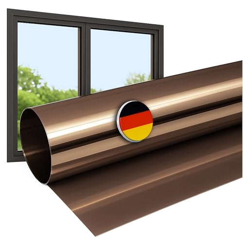 Rapid Teck Fensterfolie Sonnenschutz - 200cm x 61cm - Starke Verspiegelung - Hitzeschutzfolie Fenster 99% UV-Schutz - Spiegelfolie Fenster Sichtschutz - Sonnenschutzfolie Fenster außen von Rapid Teck