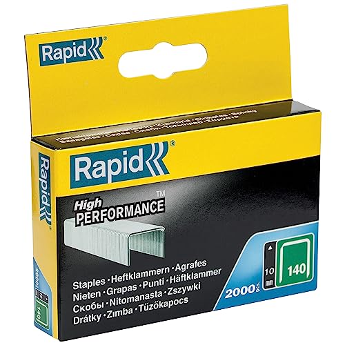 Rapid Tackerklammern Typ 140, 10mm Klammern, 2.000 Stk., Flachdrahtklammern für Holz und Folien von Rapid