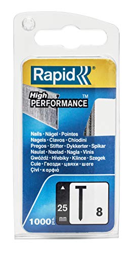 Rapid Nägel Typ 8, 25mm Stauchkopfnägel 18Ga, 1.000 Stk., für tacker, druckluftnagler und elektronagler von Rapid