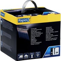 RAPID Tackernägel, 90 mm, Nägeltyp 34, 2000 Stück, Kartonbox - silberfarben von Rapid