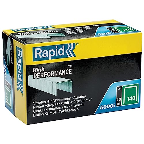 Rapid Tackerklammern Typ 140, 10mm Klammern, 5.000 Stk. Grosspackung, Flachdrahtklammern für Holz und Folien von Rapid