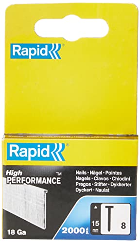 Rapid Nägel Typ 8, 15mm Stauchkopfnägel 18Ga, 2.000 Stk., für tacker, druckluftnagler und elektronagler von Rapid