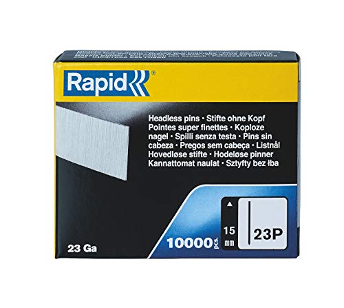 Rapid 5001358 ministifte Typ 23P, 15mm nägel ohne kopf 23Ga, 10 Stk., für druckluftnagler von Rapid