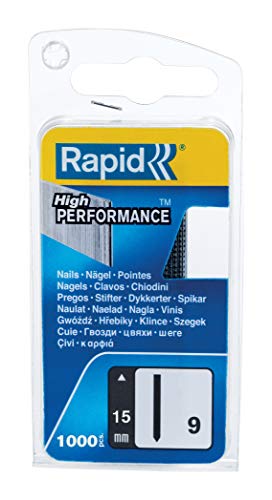 Rapid Stifte Typ 9, 15mm nägel ohne kopf, 1.000 Stk., für tacker, druckluftnagler und elektronagler von Rapid