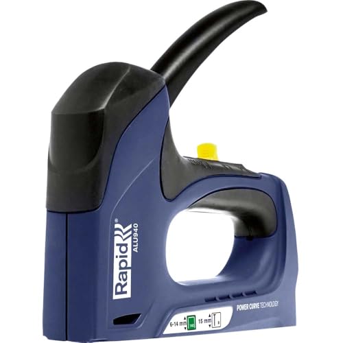 Rapid ALU940 Handtacker – Leistungsstarker Tacker aus Aluminium für Holz, Folien und Teppich, mit Powercurve Technologie, für Klammern Typ 140 (6–14 mm) und Nägel Typ 8 (15 mm) von Rapid