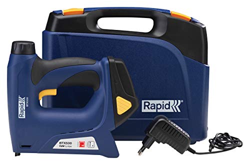 Rapid Akku Tacker BTX530, Hohe Leistung mit 7,2V Li-Ion Akku, für Klammern Typ 53, 6-14mm und Nägel Typ 8 (18Ga) 15mm von Rapid