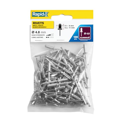 Rapid Blindnieten Aluminium Standard Ø 4,8mm, 8-11mm Klemmbereich, 100 Stück pro Beutel, für Blindnietzangen Rapid Blindnieten Aluminium Standard Ø 4,8mm, 8-11mm Klemmbereich, 100 Stück pro Beutel, für Blindnietzangen von Rapid