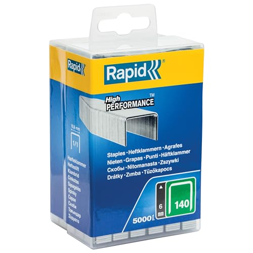 Rapid 40303088 Flachdrahtklammer Typ 140/6mm, 5.000 St. Wiederverschließbare Kunststoffbox, Silber, 6 mm Rapid 40303088 Flachdrahtklammer Typ 140/6mm, 5.000 St. Wiederverschließbare Kunststoffbox, Silber, 6 mm von Rapid