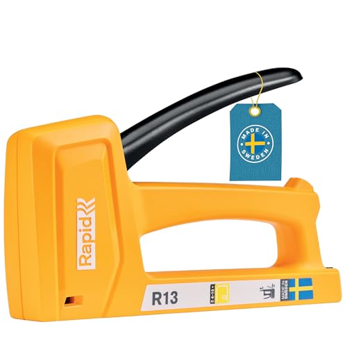Rapid Handtacker R13 - ideal zum Tackern von Holz und zum Polstern - mit ergonomischem Griff und allen inneren Verschleißteilen aus Stahl - für Klamern Typ 13 - Made in Sweden von Rapid