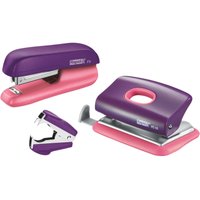 Rapid Locher und Heftgeräte Set lila/rosa von Rapid