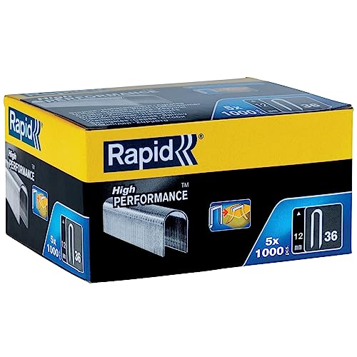 Rapid Tackerklammern Typ 36, 12mm Klammern, 5x1.000 Stk. Grosspackung, mit runden Rücken für kabel bis zu 6mm Rapid Tackerklammern Typ 36, 12mm Klammern, 5x1.000 Stk. Grosspackung, mit runden Rücken für kabel bis zu 6mm von Rapid