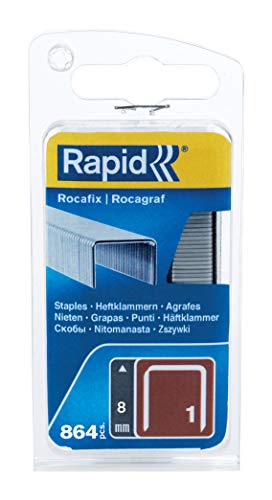 Rapid Tackerklammern Typ 1, 8mm Klammern, 864 Stk., Flachdrahtklammern für Rocagraf Hand- und Elektrotacker von Rapid