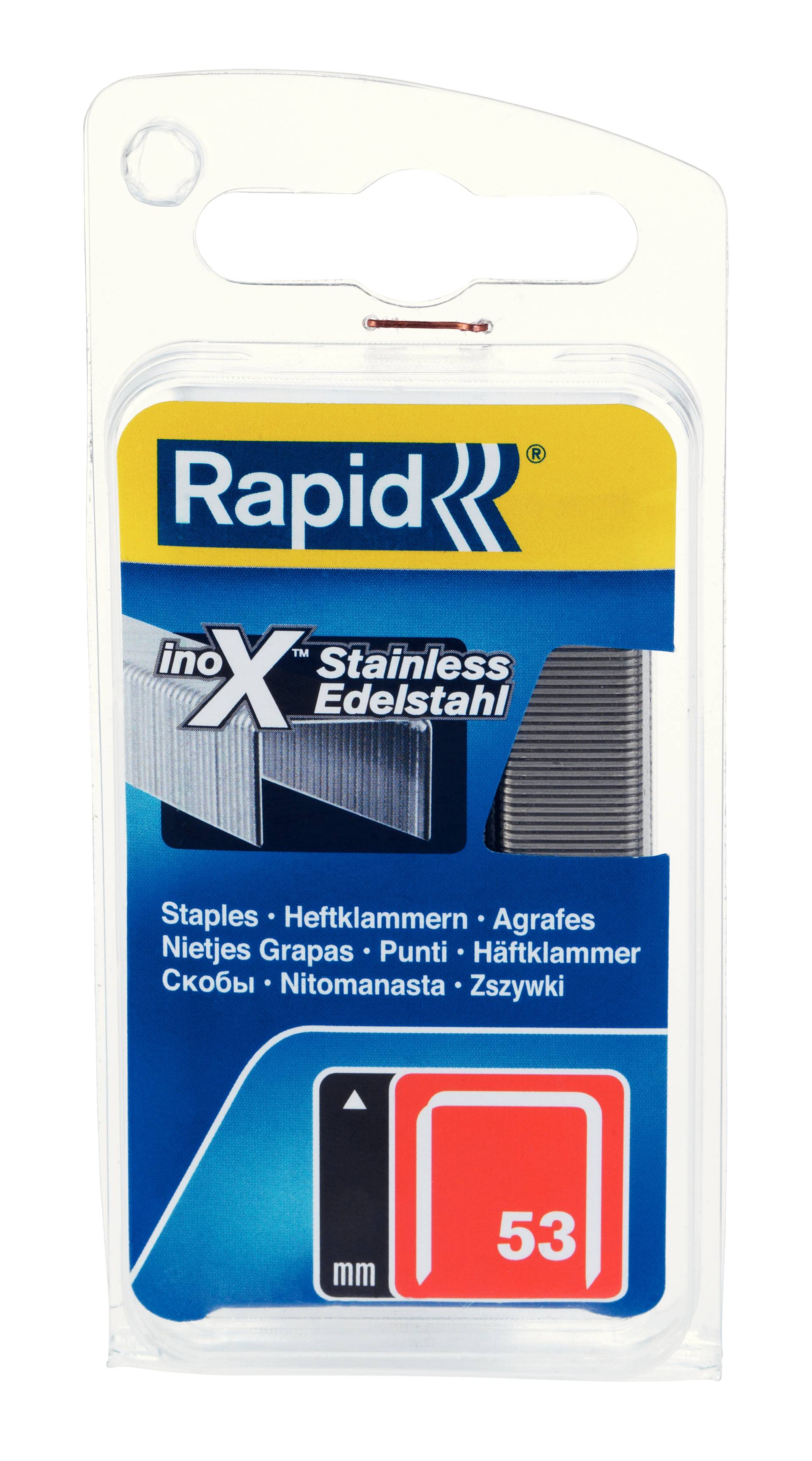 Rapid Klammern Typ 53/8 mm Edelstahl 1.080 Stück Rapid Klammern Typ 53/8 mm Edelstahl 1.080 Stück von Rapid