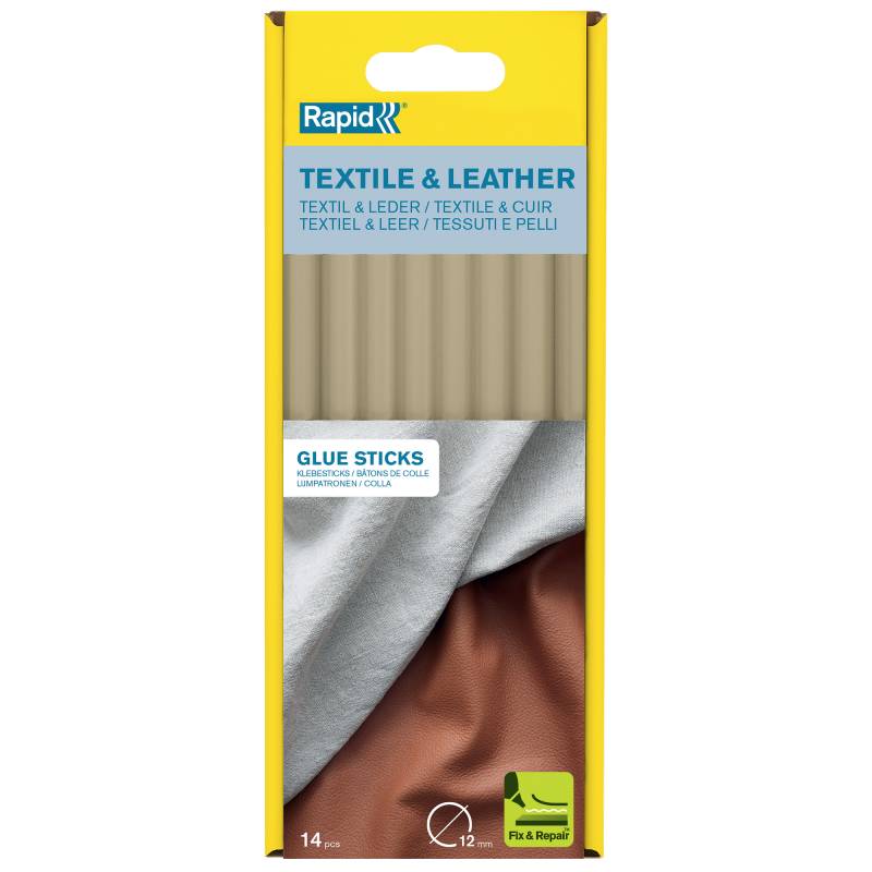 Rapid Klebestick für Textil und Leder gelb Ø 12 x 190 mm 14 Stück von Rapid