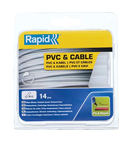 Rapid Heißklebesticks für PVC und Kabel, 14 Klebesticks 94mm Länge, Spezialkleber, Heißkleber für Heißklebepistole 11mm, 12mm von Rapid