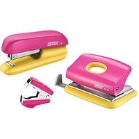 Rapid Locher und Heftgeräte Set Mini pink/gelb von Rapid