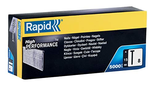 Rapid Nägel Typ 8, 15mm Stauchkopfnägel 18Ga, 5.000 Stk. Grosspackung, für tacker, druckluftnagler und elektronagler von Rapid