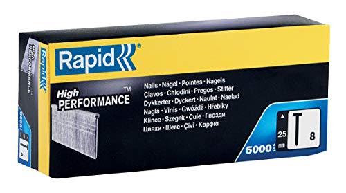 Rapid Nägel Typ 8, 25mm Stauchkopfnägel 18Ga, 5.000 Stk. Grosspackung, für tacker, druckluftnagler und elektronagler von Rapid