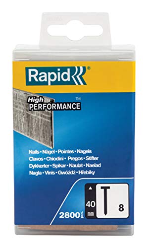 Rapid Nägel Typ 8, 40mm Stauchkopfnägel 18Ga, 2.800 Stk. Kunststoffbox, für tacker, druckluftnagler und elektronagler von Rapid