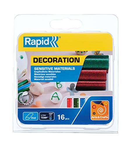 Rapid Niedertemperatur Klebesticks Glitzer – Rot, Grün,Blau - 16 Ovale Klebesticks 94mm Länge, zum Basteln und Dekorieren, für Niedertemperatur Klebepistole Rapid Niedertemperatur Klebesticks Glitzer – Rot, Grün,Blau - 16 Ovale Klebesticks 94mm Länge, zum Basteln und Dekorieren, für Niedertemperatur Klebepistole von Rapid