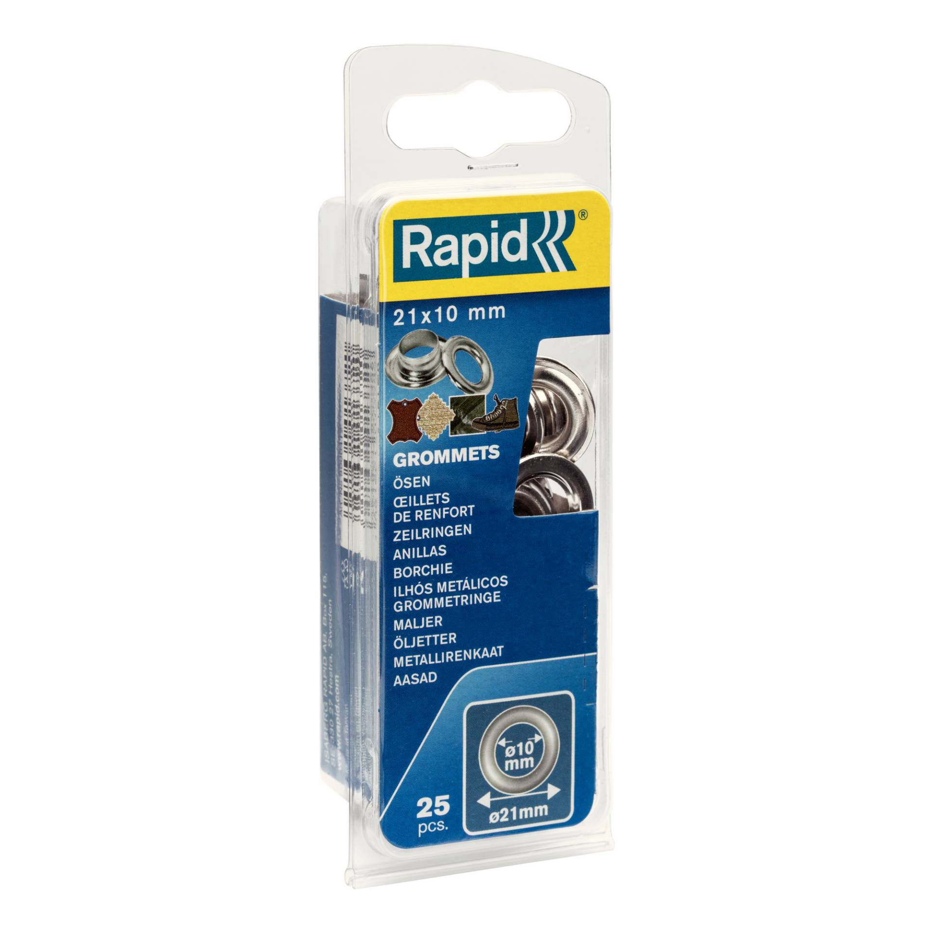 Rapid Ösen mit Ring Ø 10 x 21 mm 25 Stück inkl. Einschlagwerkzeug Rapid Ösen mit Ring Ø 10 x 21 mm 25 Stück inkl. Einschlagwerkzeug von Rapid