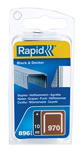 Rapid Tackerklammern Typ 970, 10mm Klammern, 896 Stk., Flachdrahtklammern für Black & Decker Hand- und Elektrotacker von Rapid