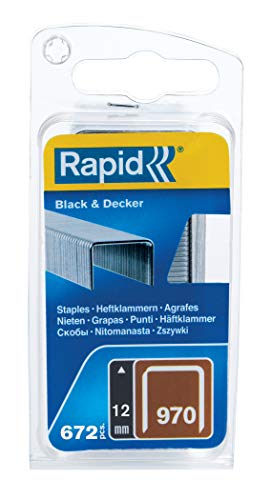 Rapid Tackerklammern Typ 970, 12mm Klammern, 672 Stk., Flachdrahtklammern für Black & Decker Hand- und Elektrotacker von Rapid