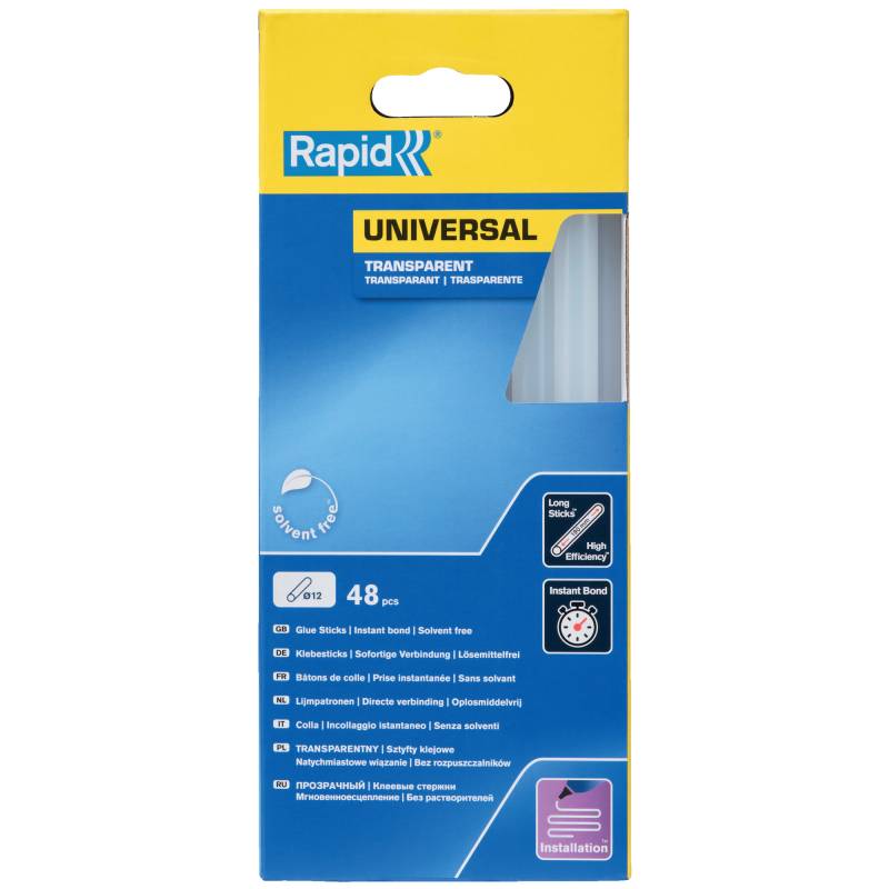 Rapid Universal Klebesticks Transparent Ø12 mm 880 g 48 Stück von Rapid
