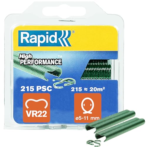 Rapid Zaun-Ringklammern VR22 Grün, 215 Stk., zur Befestigung von Spanndrähten an Zäunen, für FP222 und FP20 Zaunzange von Rapid