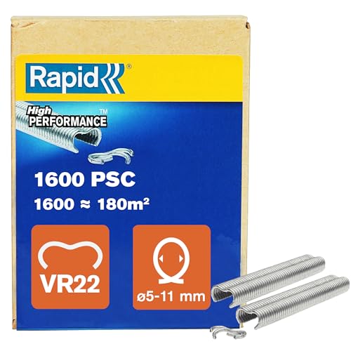Rapid Zaun-Ringklammern VR22 Verzinkt, 1.600 Stk., zur Befestigung von Spanndrähten an Zäunen, für FP222 und FP20 Zaunzange von RAPID