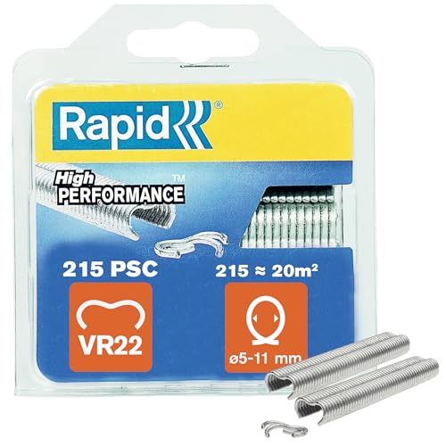 Rapid Zaun-Ringklammern VR22 Verzinkt, 215 Stk., zur Befestigung von Spanndrähten an Zäunen, für FP222 und FP20 Zaunzange von RAPID