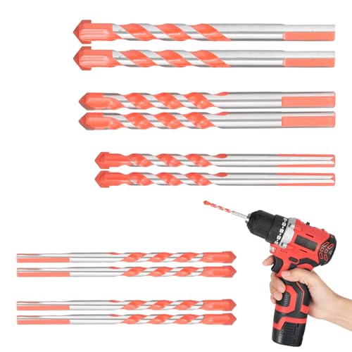 10 Pcs Tile Drill Bits, Universalbohrer Set Profi, 10 Stück Bohrer, Dreiecks Bohrer Set 6/8/10/12 mm, für Beton Fliesen Glas Keramik Ziegel Holz Kunststoff 10 Pcs Tile Drill Bits, Universalbohrer Set Profi, 10 Stück Bohrer, Dreiecks Bohrer Set 6/8/10/12 mm, für Beton Fliesen Glas Keramik Ziegel Holz Kunststoff von Rapidbok
