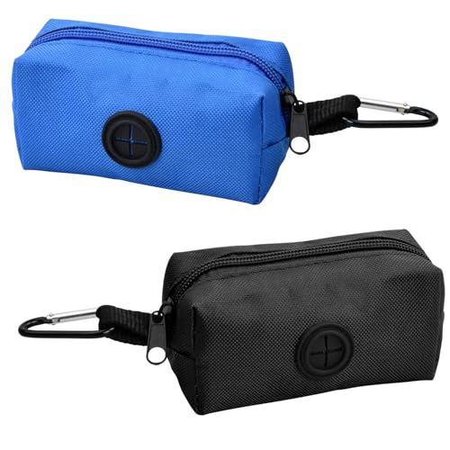 2 stück Wasserdicht Pet Poop Tasche Halter Kotbeutelspender für Hunde Hundekotbeutel-Spender mit Reißverschluss Haustier Kotbeutelspender Beutelspender für Spazierengehen mit Dem Hund, Laufen von Rapidbok