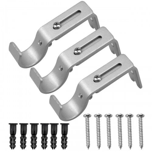 3 Stücke Verstellbare Gardinenstangen Halterung, Metall Wandhalterungen für Vorhangstangen Edelstahl Vorhang Halter Gardinenstangenhalter Vorhangzubehör mit Schrauben Silber für Schlafzimmer Zuhause 3 Stücke Verstellbare Gardinenstangen Halterung, Metall Wandhalterungen für Vorhangstangen Edelstahl Vorhang Halter Gardinenstangenhalter Vorhangzubehör mit Schrauben Silber für Schlafzimmer Zuhause von Rapidbok