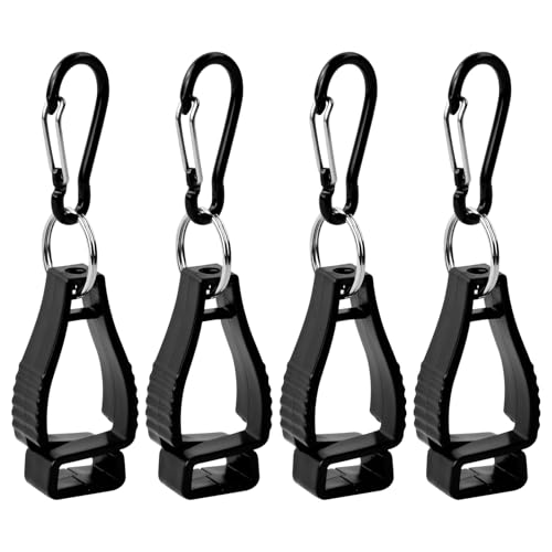 4 Stück Handschuhhalterung: Strapazierfähige Handschuh Clips Halter für Arbeitshandschuhe, Bau, Sicherheitshelme, Schlüssel, Handtücher – Starker Griff Tarp Clip für Arbeitssicherheit in Schwarz von Rapidbok